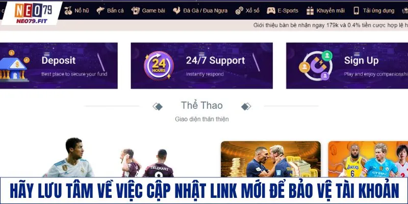 Hãy lưu tâm về việc cập nhật link mới để bảo vệ tài khoản