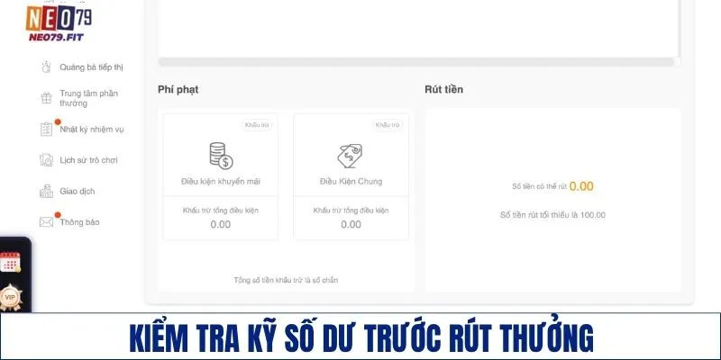 Nên kiểm tra kỹ số dư trước khi thao tác rút