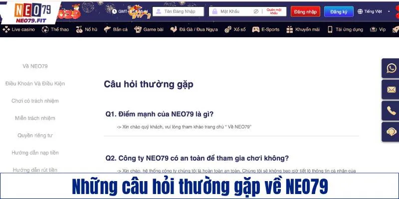 Những câu hỏi thường gặp về NEO79