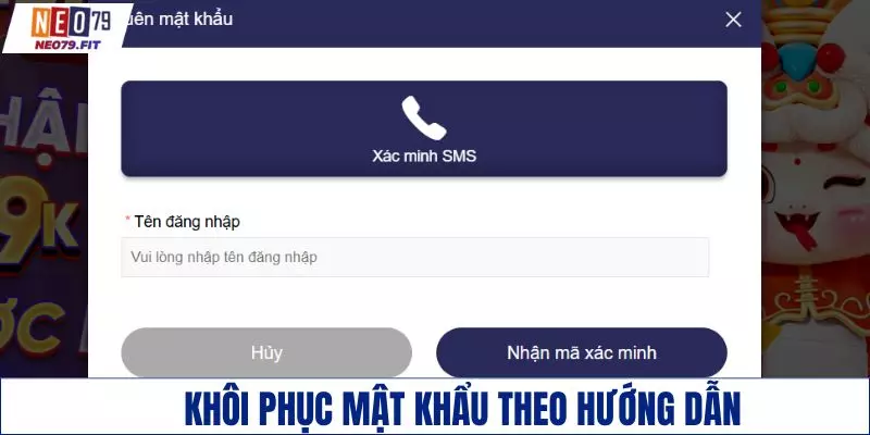 Làm theo hướng dẫn để đặt lại mật khẩu