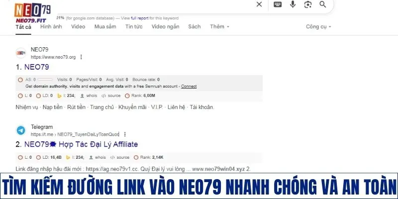 Tìm kiếm đường link vào NEO79 nhanh chóng và an toàn