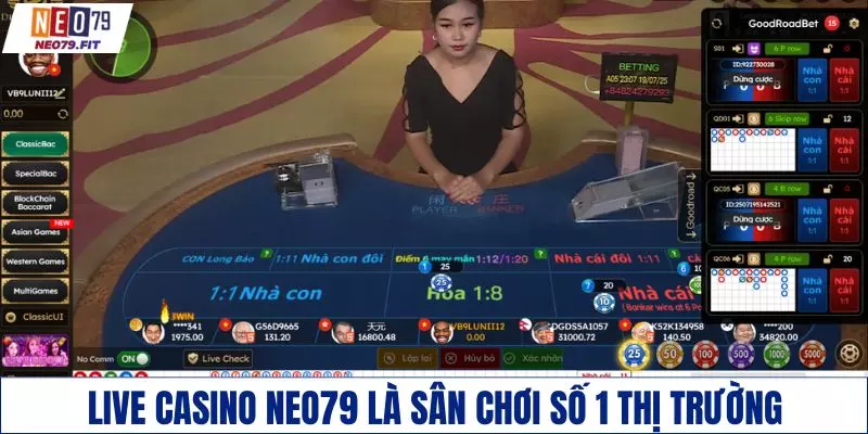 Live Casino NEO79 là sân chơi số 1 thị trường hiện tại