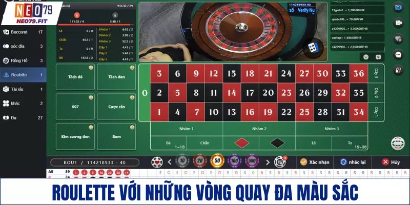 Roulette nổi bật với những vòng quay đầy màu sắc