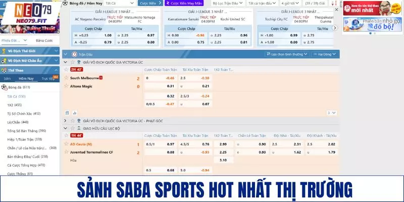 Sảnh SABA Sports hot nhất thị trường hiện tại