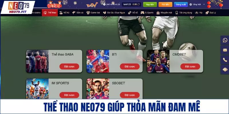 Thể thao NEO79 giúp người chơi thỏa mãn đam mê
